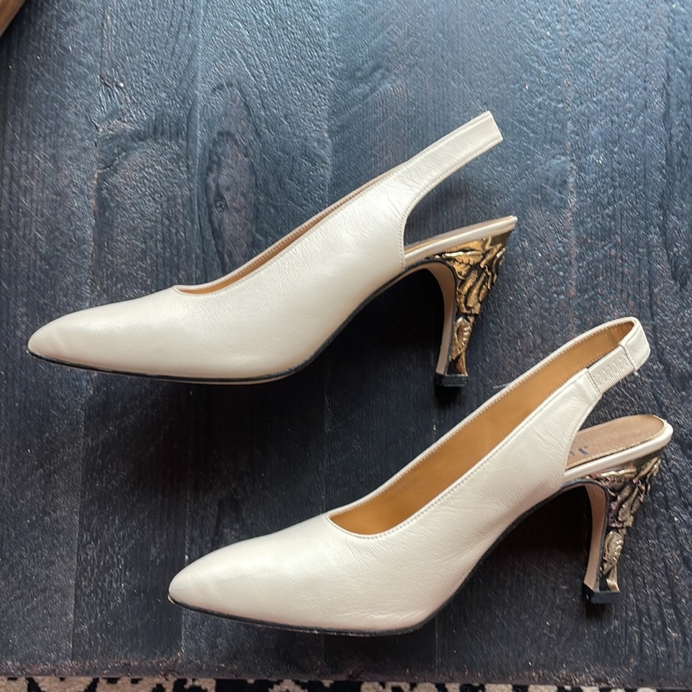 VINTAGE Cha-Raye leather heels - Sz 7.5N - Picture 3 of 11
